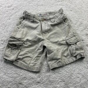 Boy's Faded Glory Khaki Tan Cargo Shorts Sz‎ 4 Flap Pockets